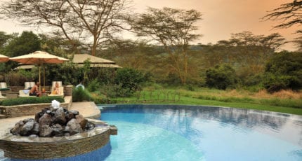 Spend lazy afternoons by the pool at Lake Elmenteita Serena Camp. © Serena Hotels